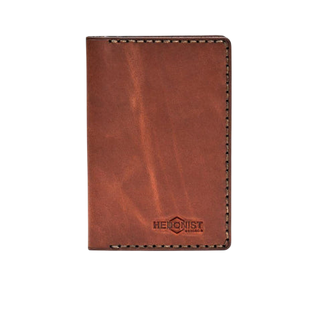Handmade Leather Passport Case Light Mahogany Pull-Up