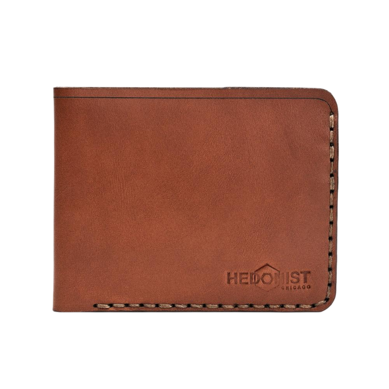 Handmade Men's Leather Wallet 6 Card Slots Medium Brown | Hedonist Chicago
