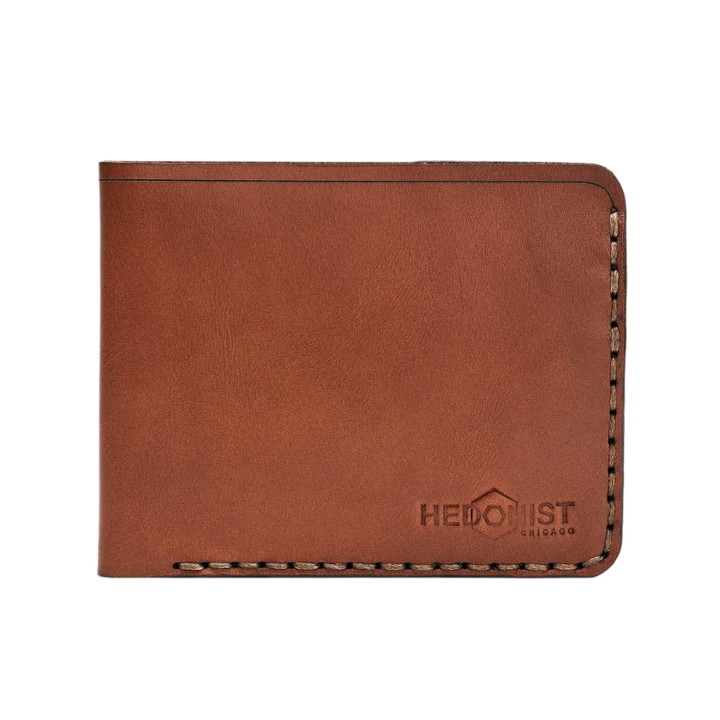 Handmade Men's Leather Wallet 6 Card Slots Medium Brown | Hedonist Chicago