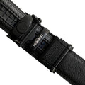 Black Plate Automatic belt buckle 1.15" , hardware close-up, for ratchet leather belts by Hedonist Chicago