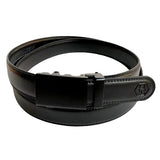 Black Plate Automatic belt buckle 1.15" , front view, for ratchet leather belts by Hedonist Chicago
