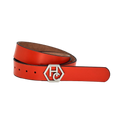 Women's Orange-Red Leather Belt 1.3"