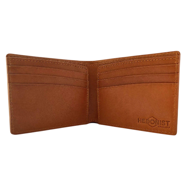 Classic Bifold Wallet in Light Brown Leather 6 cards slots
