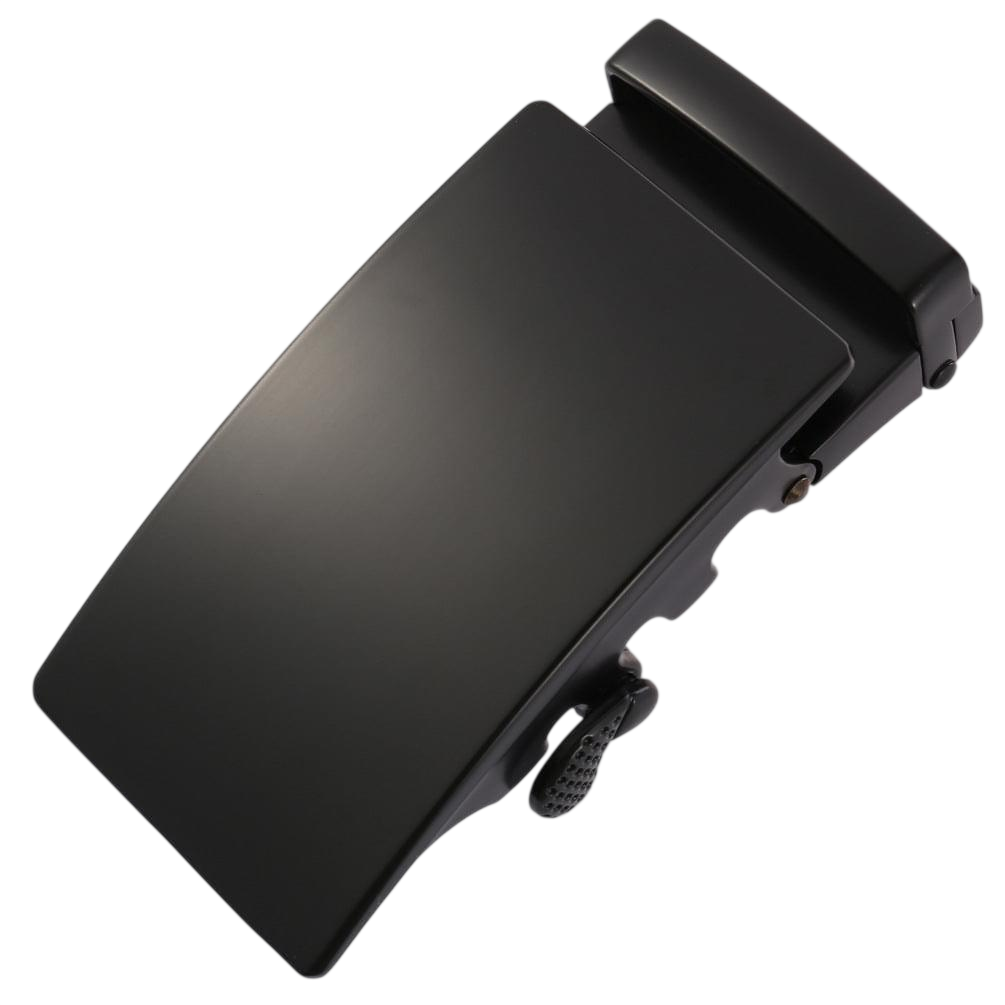 Plate black ratchet belt buckle 1.38 inch matte front display | Hedonist Chicago