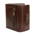 Women's Brown Small Wallet in Smooth Leather from Hedonist Chicago Zipper