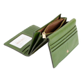 Trifold Women's Green Leather Wallet with Croc by Hedonist Chicago Coin Pocket
