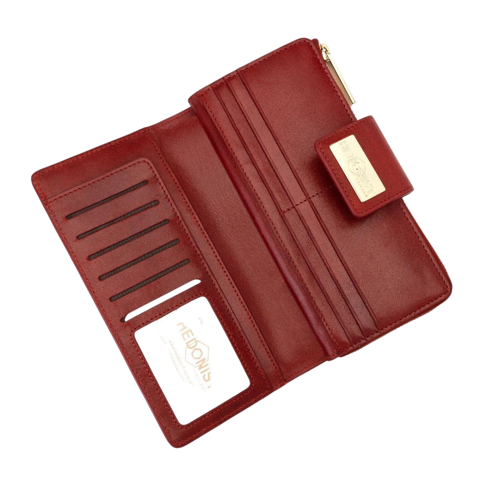 Long Red Leather Wallet for Women | Hedonist Chicago | ID