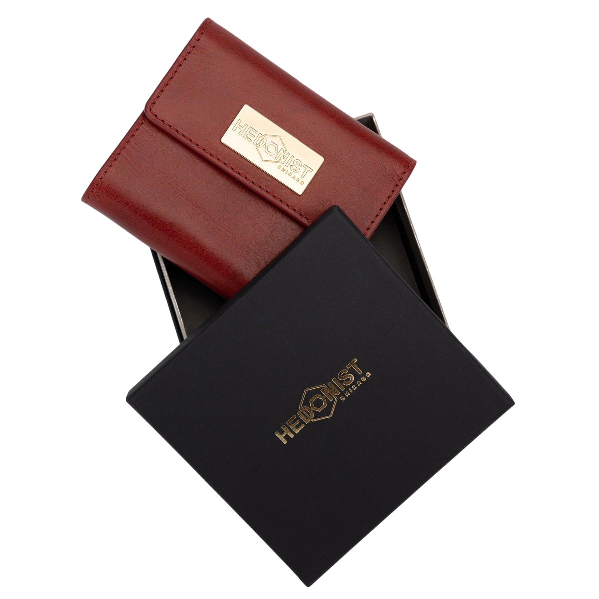 Small Red Leather Wallet for Women from Hedonist Chicago | Packed in Branded Box