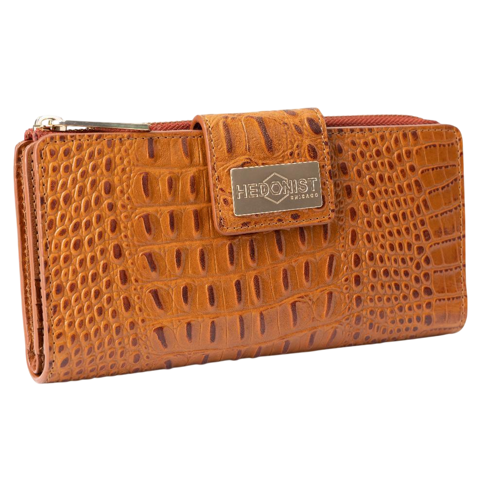 Croc-Embossed_Brown_Lether_Wallet_for_Women_Hedonist_Chicago