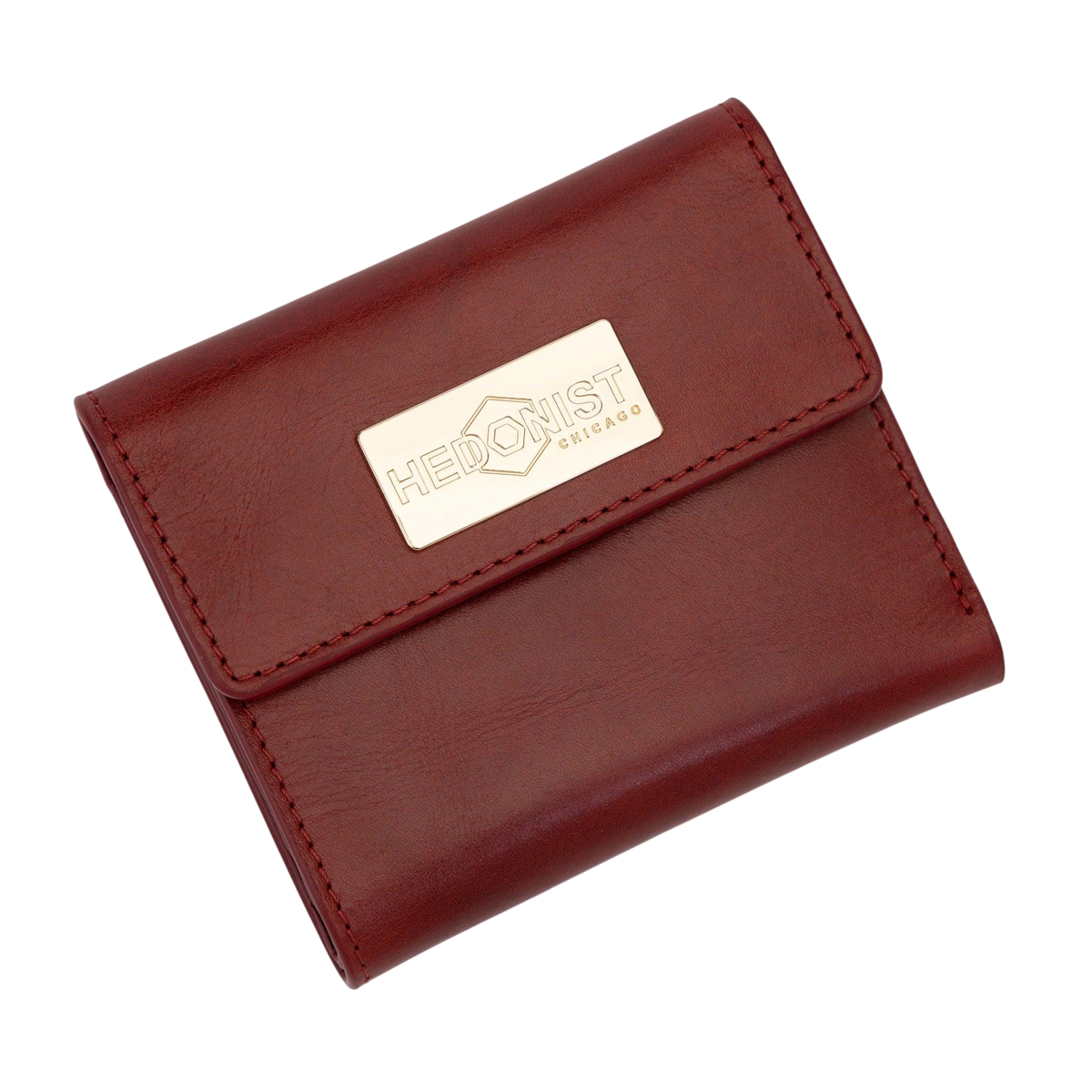 Small Red Leather Wallet for Women from Hedonist Chicago | Snap Closure