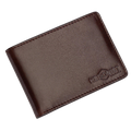 Compact Men's Wallet in Dark Brown Leather - free personalization
