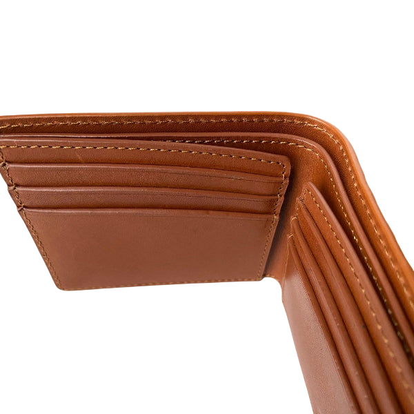 Bifold Brown Men's Wallet in Croc-Embossed Leather - inside view
