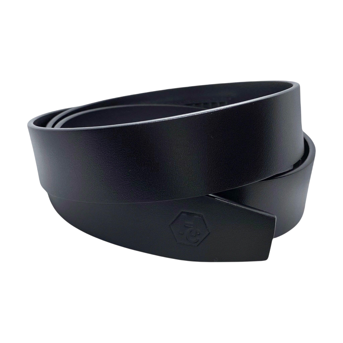 Black smooth leather belt strap 1.38 inch view 2 - Hedonist Chicago