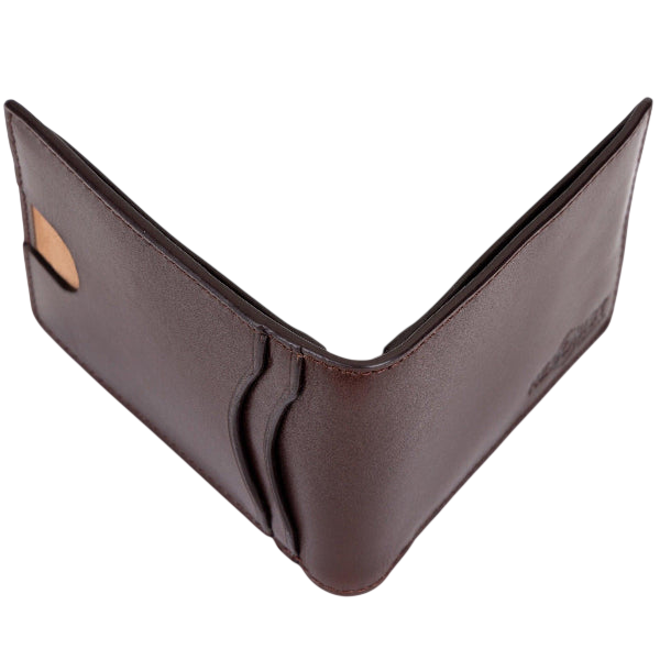 Compact Men's Wallet in Dark Brown Leather - modern design