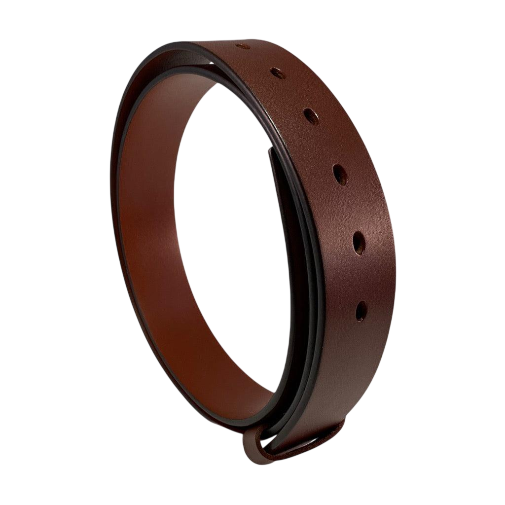 Brown extra durable genuine leather belt strap 1.55 inch - Hedonist Chicago