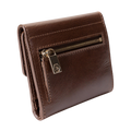 Women's Brown Small Wallet in Smooth Leather from Hedonist Chicago | Coin Compartment