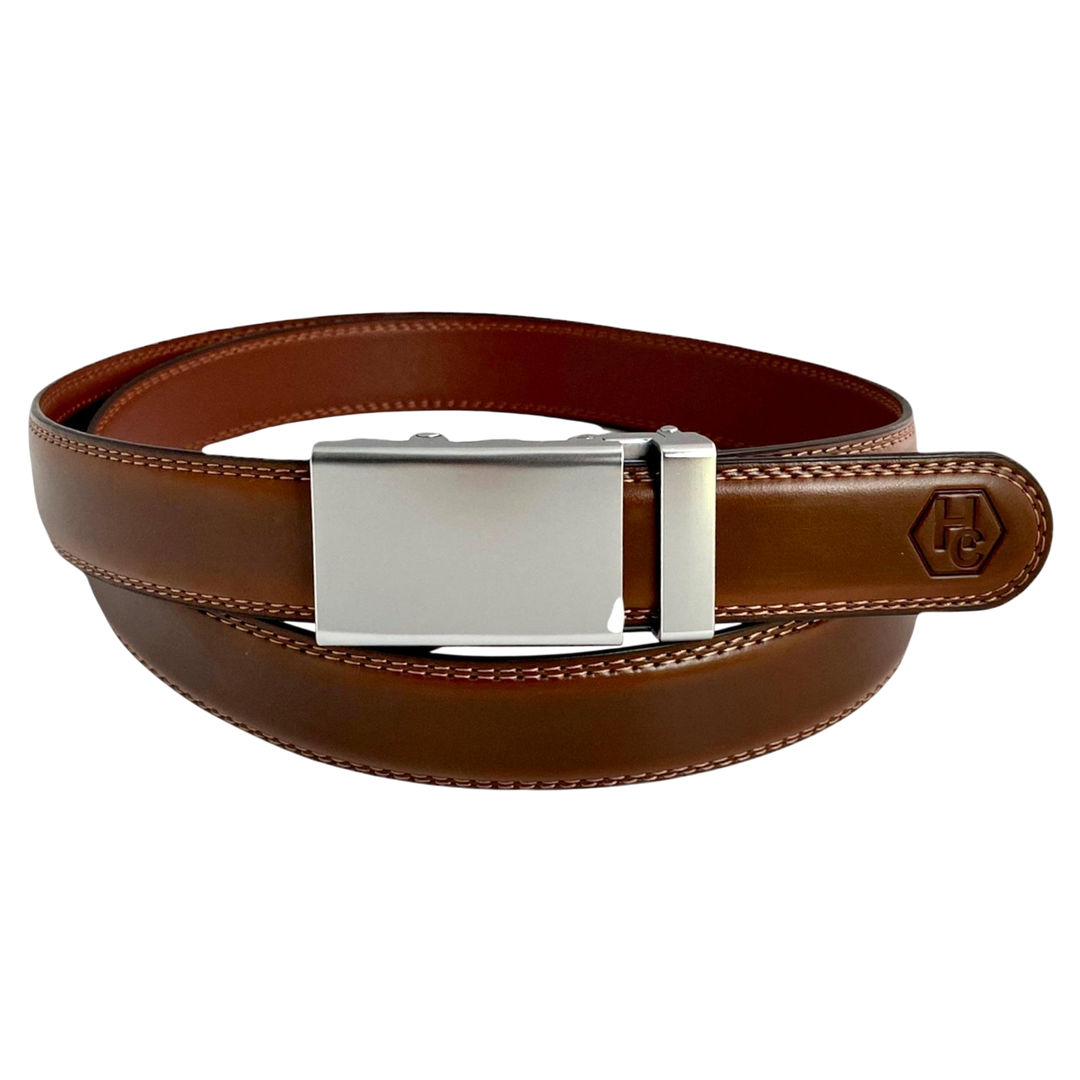 Metal Automatic belt buckle 1.15" , front view, for ratchet leather belts by Hedonist Chicago