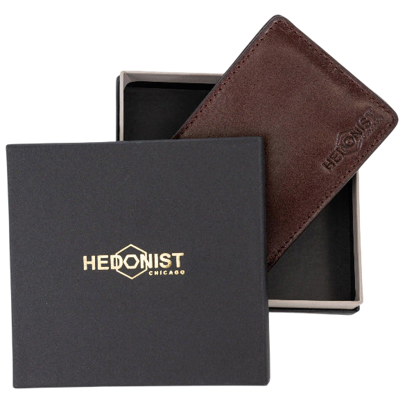 Compact Men's Wallet in Dark Brown Leather - perfect gift