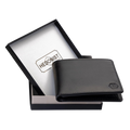 Genuine leather wallet for men - sleek black minimalist style