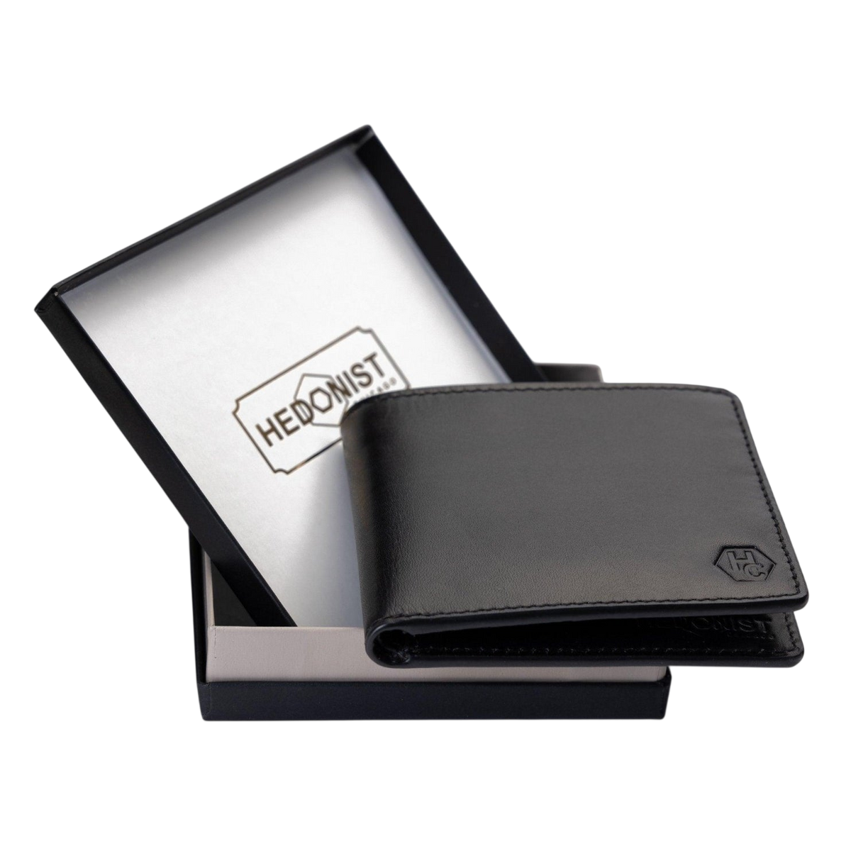 Genuine leather wallet for men - sleek black minimalist style