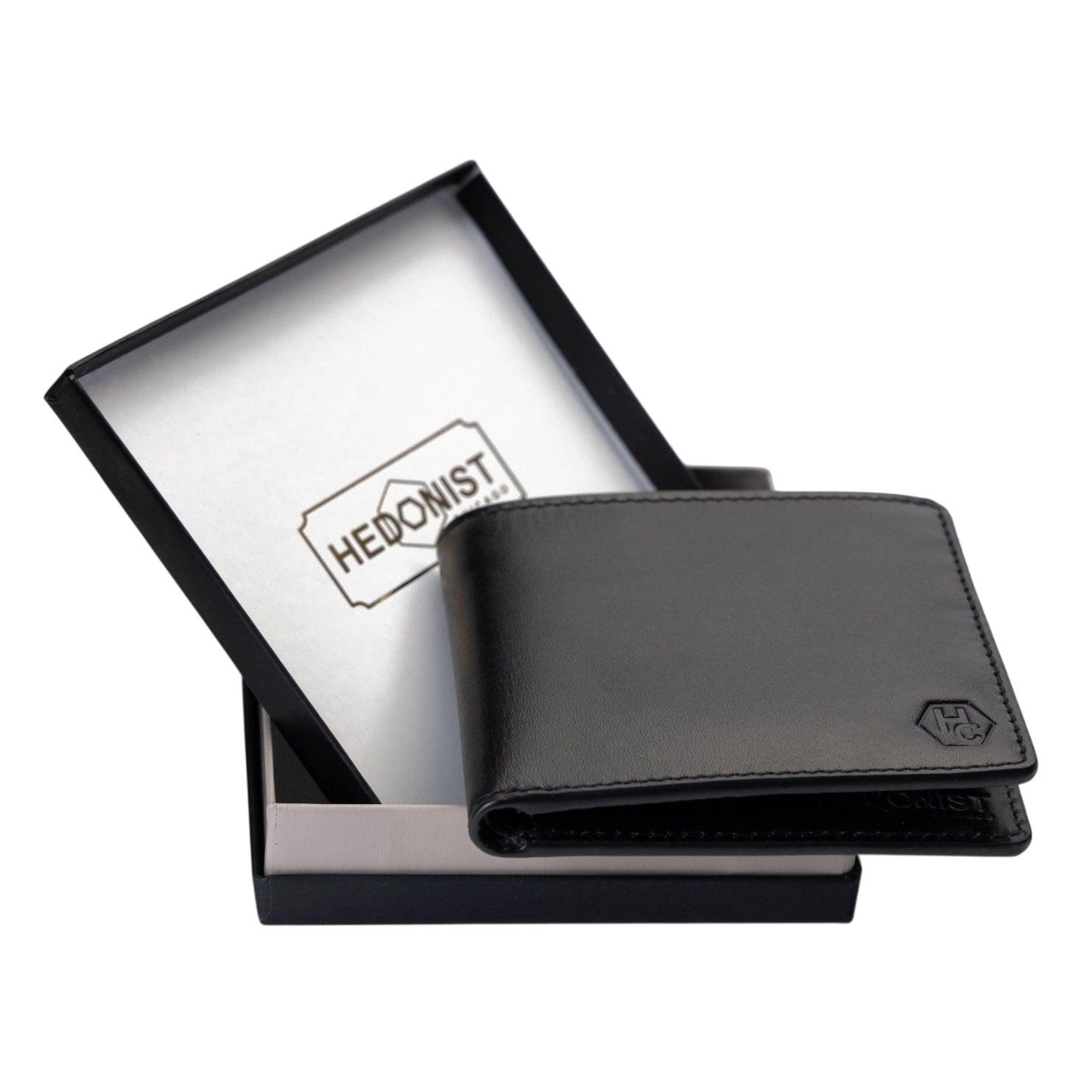 Genuine leather wallet for men - sleek black minimalist style