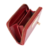 Small Zip Around Red Leather Wallet for Women from Hedonist Chicago | Card Slots
