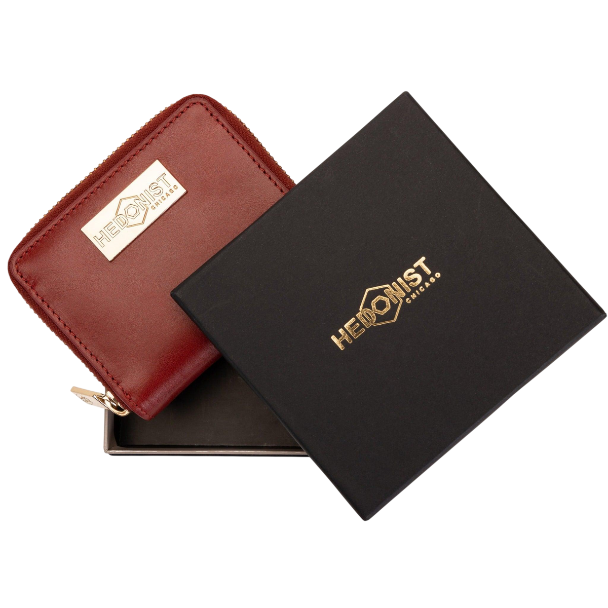 Small Zip Around Red Leather Wallet for Women from Hedonist Chicago | Affordable Gift for Women