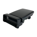 Plate black ratchet buckle 1.15 inch angled profile photo | Hedonist Chicago