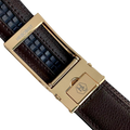 Gold Hollow belt buckle 1.15" , hardware close-up, for ratchet leather belts by Hedonist Chicago