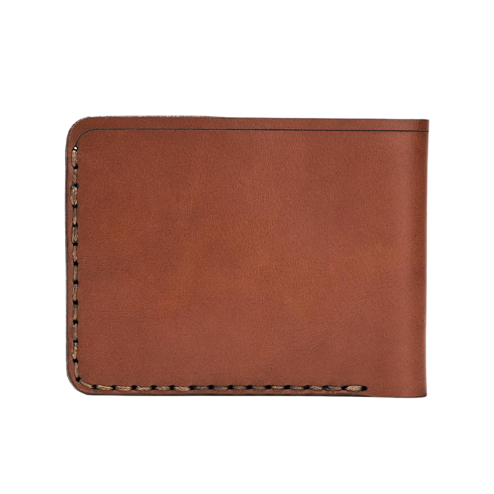 Handmade Men's Leather Wallet 6 Card Slots Medium Brown Back | Hedonist Chicago