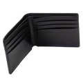Mens black leather wallet - compact and stylish bifold design