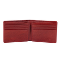 Bifold Red Premium Leather Wallet for Men - receipts slots