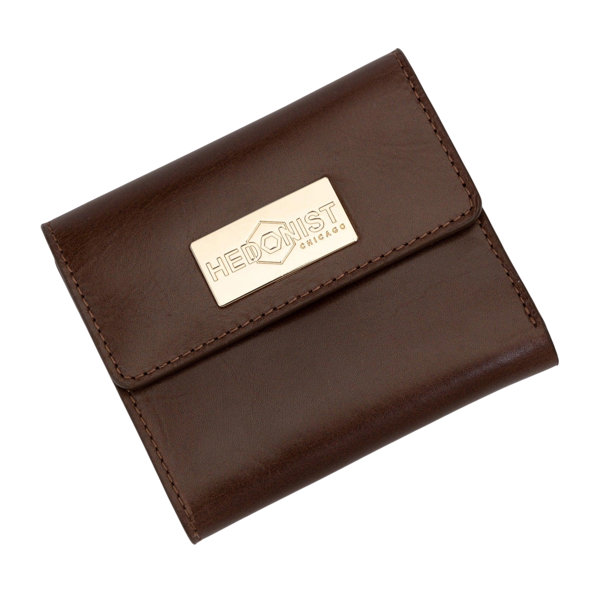 Women's Brown Small Wallet in Smooth Leather from Hedonist Chicago Snap