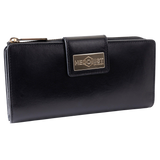 Traveler Black Long Travel Leather Wallet for Women by Hedonist Chicago