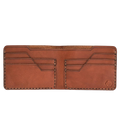 Handmade Men's Leather Wallet 6 Card Slots Medium Brown Open | Hedonist Chicago