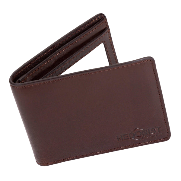 Compact Men's Wallet in Dark Brown Leather - elegant style