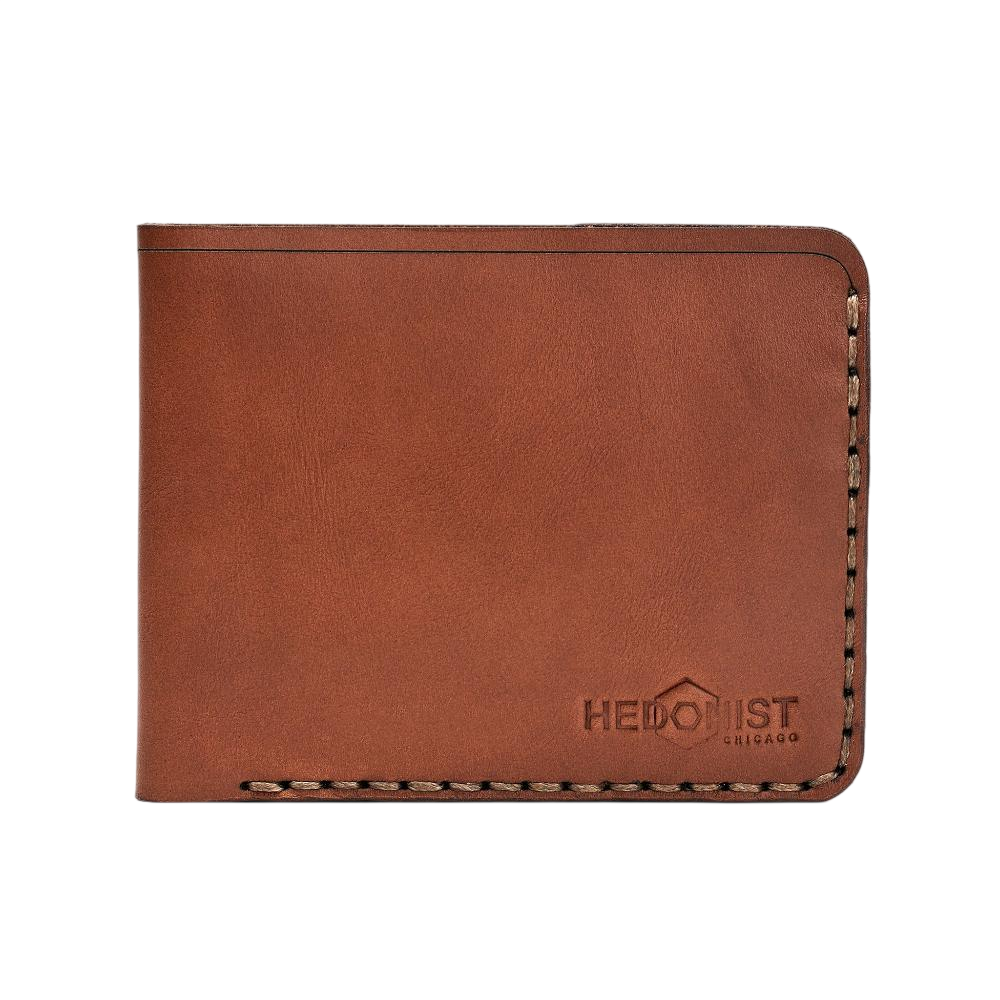 Handmade Men's Leather Wallet 6 Card Slots Medium Brown | Hedonist Chicago