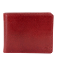 Red leather bifold wallet for men with hidden pockets view 3 - Hedonist Chicago