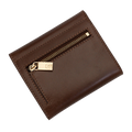 Women's Brown Small Wallet in Smooth Leather from Hedonist Chicago | Zippered Coin Pocket