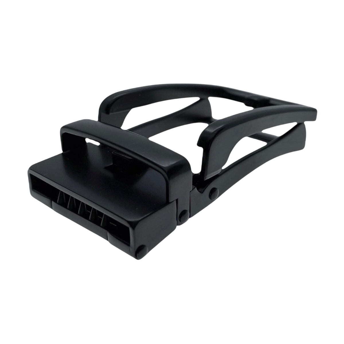 Black ratchet buckle 1.38 inch back locking mechanism view | Hedonist Chicago