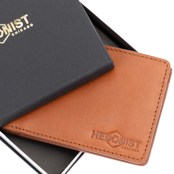 Men's Slim Brown Leather Wallet with ID Slot - perfect gift for man