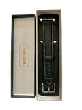 Black Apple Watch band packaged in Hedonist Chicago gift box