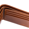 Bifold Brown Croc-Embossed Leather Wallet for Men - Venezia - at least 6 credit cards