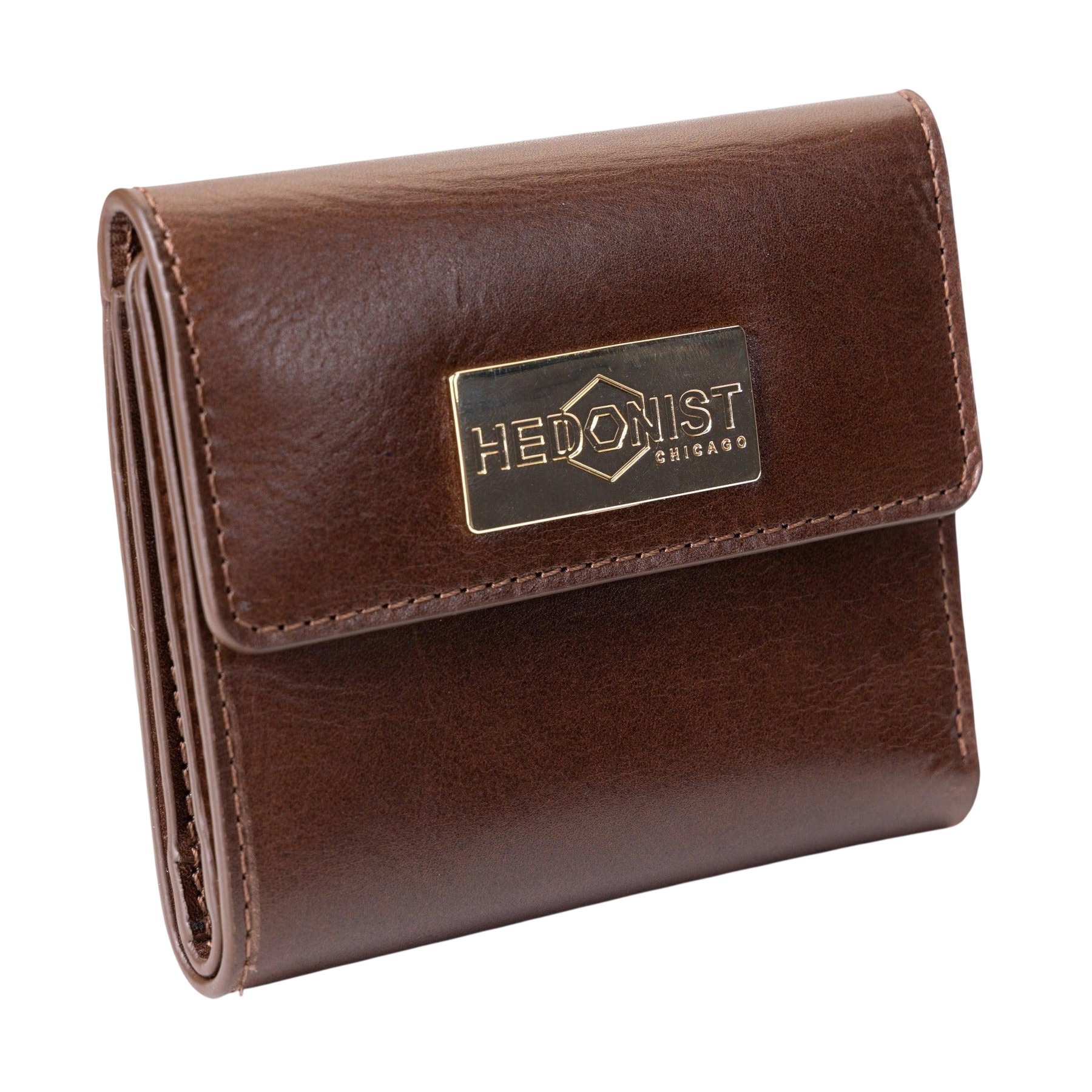 Women's Brown Small Wallet in Smooth Leather from Hedonist Chicago