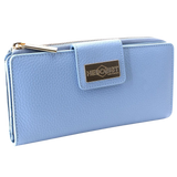 Blue Wallet for Women - Pebbled Leather | Hedonist Chicago | front view