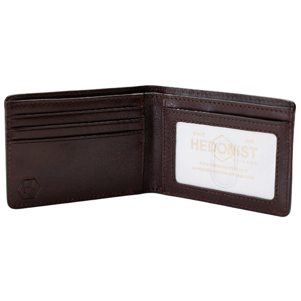 Compact Men's Wallet in Dark Brown Leather by Hedonist Chicago