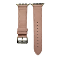 Pink leather Apple Watch band, two-piece strap with buckle and holes