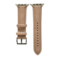 Pink beige padded leather Apple Watch band, two-piece strap with buckle and holes
