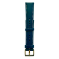 Pink blue leather watch band with quick release bars, quick release buckle detail