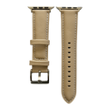 Pink gray padded leather Apple Watch band, two-piece strap with buckle and holes